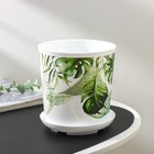 Горшок для цветов с поддоном Доляна «Кариота», 1,6 л, d=14 см, h=15,5 см, пластиковый, цвет белый - Фото 3