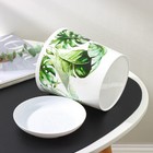 Горшок для цветов с поддоном Доляна «Кариота», 1,6 л, d=14 см, h=15,5 см, пластиковый, цвет белый - Фото 4