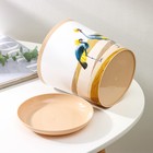 Горшок для цветов с поддоном Доляна «Каракум. Венценосный журавль», 1.6 л, d=14 см, h=15.5 см, пластиковый, белый/бежевый - Фото 4