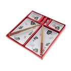 Набор для суши "Иероглифы на белом", 8 предметов - фото 46988579