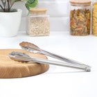 Щипцы кухонные Доляна «Лист», h=28.5 см, серебристые - Фото 1