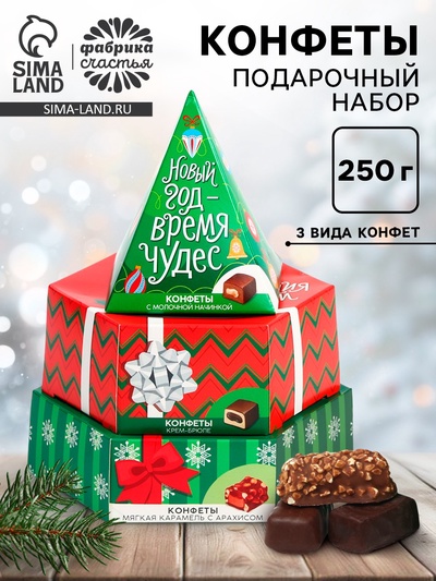 Конфеты шоколадные подарочные «Новый год - время чудес»