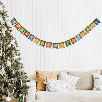 Гирлянды-флажки "Яркого Нового Года!" разноцветный фон, 300 см