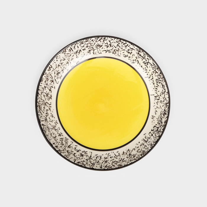 Тарелка керамическая "Персия", 19 см, плоская, жёлтая, 1 сорт, Иран - Фото 1
