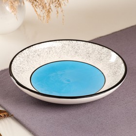 Тарелка "Персия", глубокая, керамика, синяя, 20 см, 550 мл, Иран