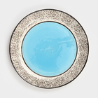 Тарелка керамическая "Персия", плоская, 25 см, синяя, 1 сорт, Иран - фото 22684938