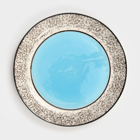Тарелка керамическая "Персия", плоская, 25 см, синяя, 1 сорт, Иран