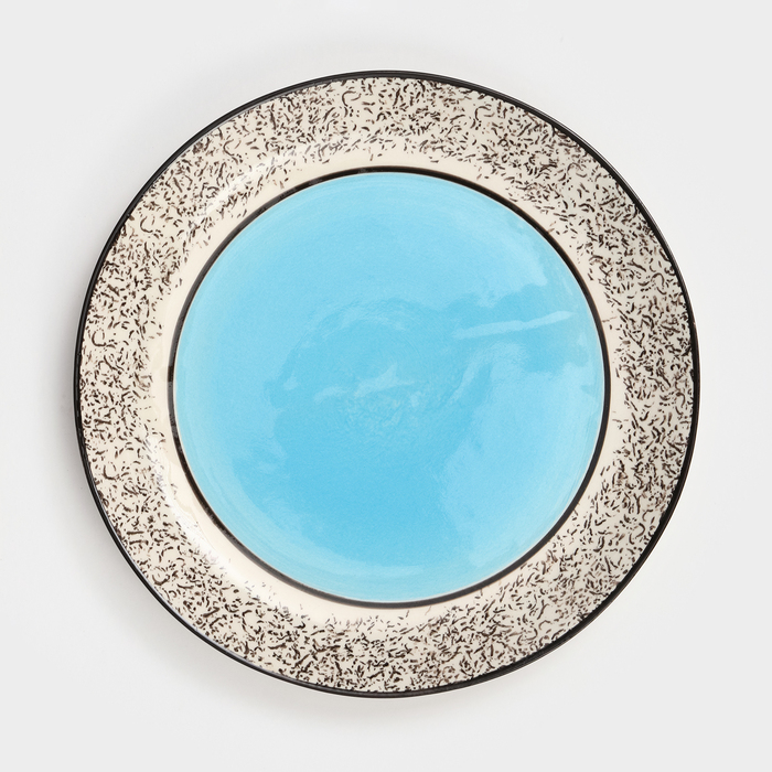 Тарелка керамическая "Персия", плоская, 25 см, синяя, 1 сорт, Иран - Фото 1