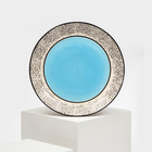 Тарелка керамическая "Персия", плоская, 25 см, синяя, 1 сорт, Иран - Фото 5