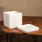 Горшок для цветов "Квадрат", белый, керамика, 3.5 л, 1 сорт, Иран - фото 24469573