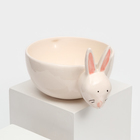 Тарелка глубокая "Зайчик", белая, керамика, d=18 см, 1.6 л, Иран - фото 3220407