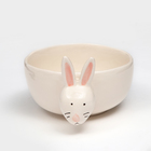 Тарелка глубокая "Зайчик", белая, керамика, d=15 см, 1.1 л, Иран - фото 46060579