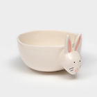 Тарелка глубокая "Зайчик", белая, керамика, d=15 см, 1.1 л, Иран - фото 46060580