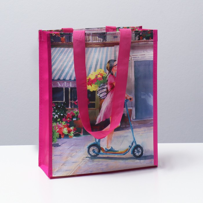 Сумка-шоппер "На самокате", 26 х 32 х 12 см - Фото 1