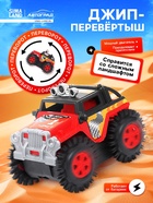 Джип-перевёртыш «Внедорожник», работает от батареек, цвет красный - Фото 1