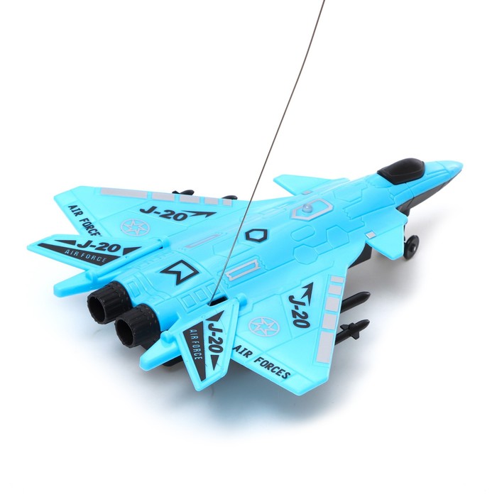 Самолет радиоуправляемый «Истребитель», работает от батареек, цвет синий - фото 1892843244