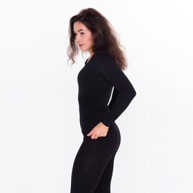 Термобельё женское (лонгслив, леггинсы), цвет чёрный, размер 50-52 (L)