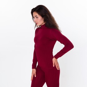 Термобельё женское (джемпер, легинсы), бордовое, размер 56 (2XL)