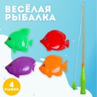 Игра магнитная «Весёлая рыбалка»: удочка, 4 рыбки - Фото 1