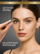 Пинцет для бровей профессиональный, с прямыми кончиками, узкий, 9 см - Фото 3
