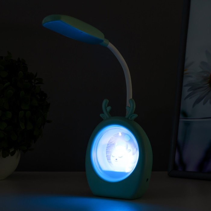Настольная лампа "Лосяш" LED 3Вт USB голубой 9,5х6х31 см RISALUX - фото 1907525014