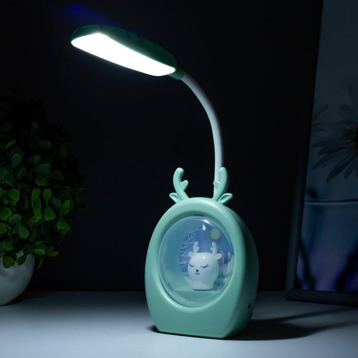 Настольная лампа "Лосяш" LED 3Вт USB голубой 9,5х6х31 см RISALUX - фото 1907525016