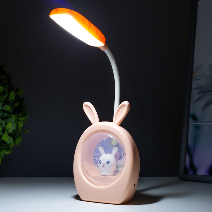 Настольная лампа "Зайка" LED 3Вт USB персиковый 9,5х6х31 см RISALUX - фото 1907525027