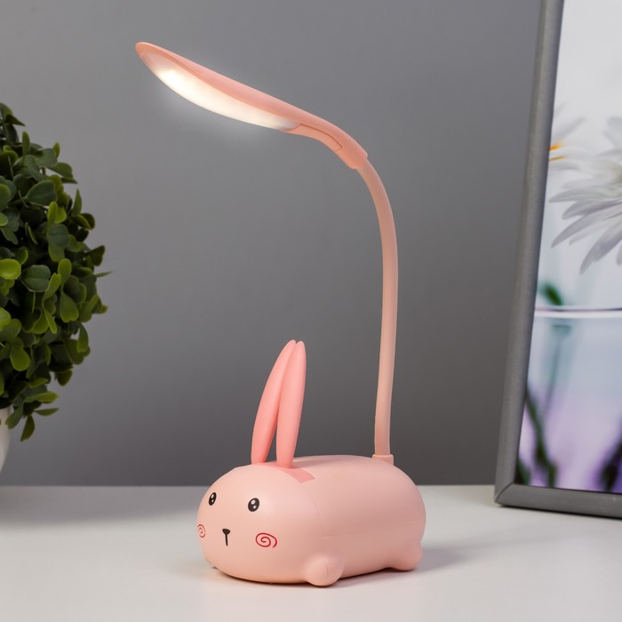 Настольная лампа "Милый зайчик" LED 3Вт USB белый 9х7х18 см RISALUX - фото 1907525049