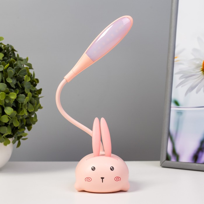 Настольная лампа "Милый зайчик" LED 3Вт USB белый 9х7х18 см RISALUX - фото 1907525051