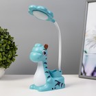 Лампа настольная RISALUX «Сказочный динозаврик», светодиодная, 3 Вт, USB, лазурная, 7×12×33 см - Фото 2