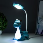 Лампа настольная RISALUX «Сказочный динозаврик», светодиодная, 3 Вт, USB, лазурная, 7×12×33 см - Фото 4