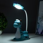 Лампа настольная RISALUX «Сказочный динозаврик», светодиодная, 3 Вт, USB, лазурная, 7×12×33 см - Фото 5
