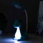 Лампа настольная RISALUX «Сказочный динозаврик», светодиодная, 3 Вт, USB, лазурная, 7×12×33 см - Фото 6