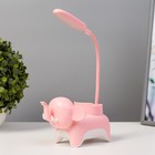 Настольная лампа "Слоник" LED 3Вт USB розовый 9х15х31 см - фото 3791630