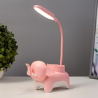 Настольная лампа "Слоник" LED 3Вт USB розовый 9х15х31 см RISALUX - Фото 2