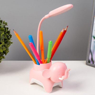 Настольная лампа «Слоник» LED 3 Вт USB розовый 9×15×31 см RISALUX