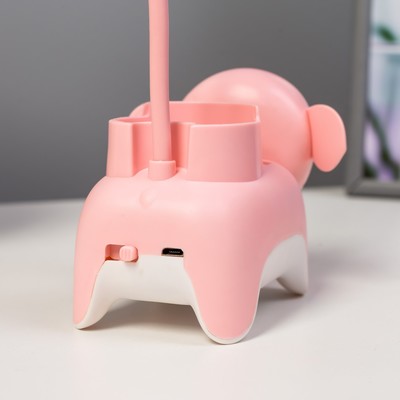 Настольная лампа «Слоник» LED 3 Вт USB розовый 9×15×31 см RISALUX