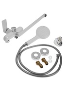 Смеситель для ванны ZEIN Z3415, картридж 35 мм, с душевым набором, цинк, белый/хром - Фото 12