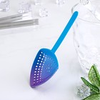 Ложка - сито барная для крупных частиц Flume, нержавеющая сталь, синий, фиолетовый - Фото 1