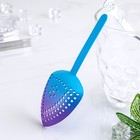 Ложка - сито барная для крупных частиц Flume, нержавеющая сталь, синий, фиолетовый - Фото 2