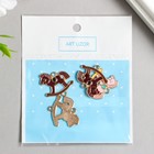 Коннектор для творчества металл 2 ушка "Лошадка-качалка" эмаль МИКС 2,3х2,2 см (комплект 4 шт) - фото 21763827