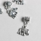 Бейл с подвеской металл для творчества "Индийский слон" серебро 2,4 см - фото 319047322