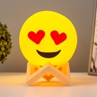 Ночник Смайлик LED от батареек 3хААА желтый 14х14х18 см - фото 21763987