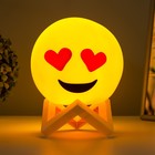 Ночник Смайлик LED от батареек 3хААА желтый 14х14х18 см - фото 21763988