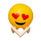 Ночник Смайлик LED от батареек 3хААА желтый 14х14х18 см - фото 21763992