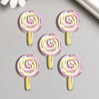 Декор для творчества акрил "Детский рисунок. Леденец прозрачный" 4х2,5 см (5 шт) - фото 805017109