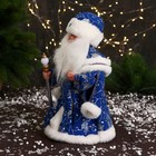 Дед Мороз под ёлку «Зимнее волшебство. Новогодняя игрушка в шубке» двигается, 30 см, синий - Фото 4