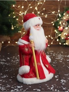 Дед Мороз под ёлку «Зимнее волшебство. Новогодняя игрушка в шубке» двигается, 30 см, красный - Фото 5