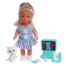 Кукла малышка Lyna с питомцем и аксессуарами, МИКС, в пакете