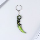 Брелок для ключей деревянный «Керамбит», зеленый, 3×8 см - Фото 2